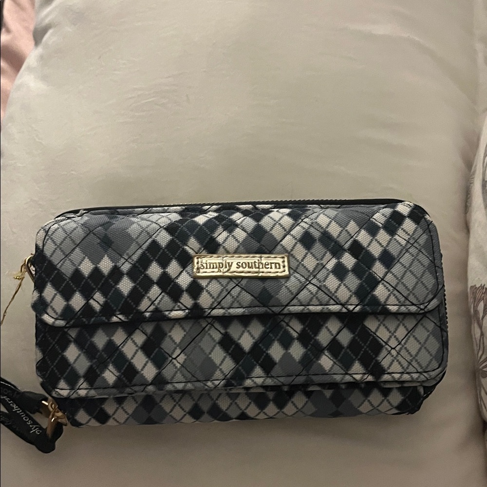 Simply Southern Women's Plaid Wallet - Black and White